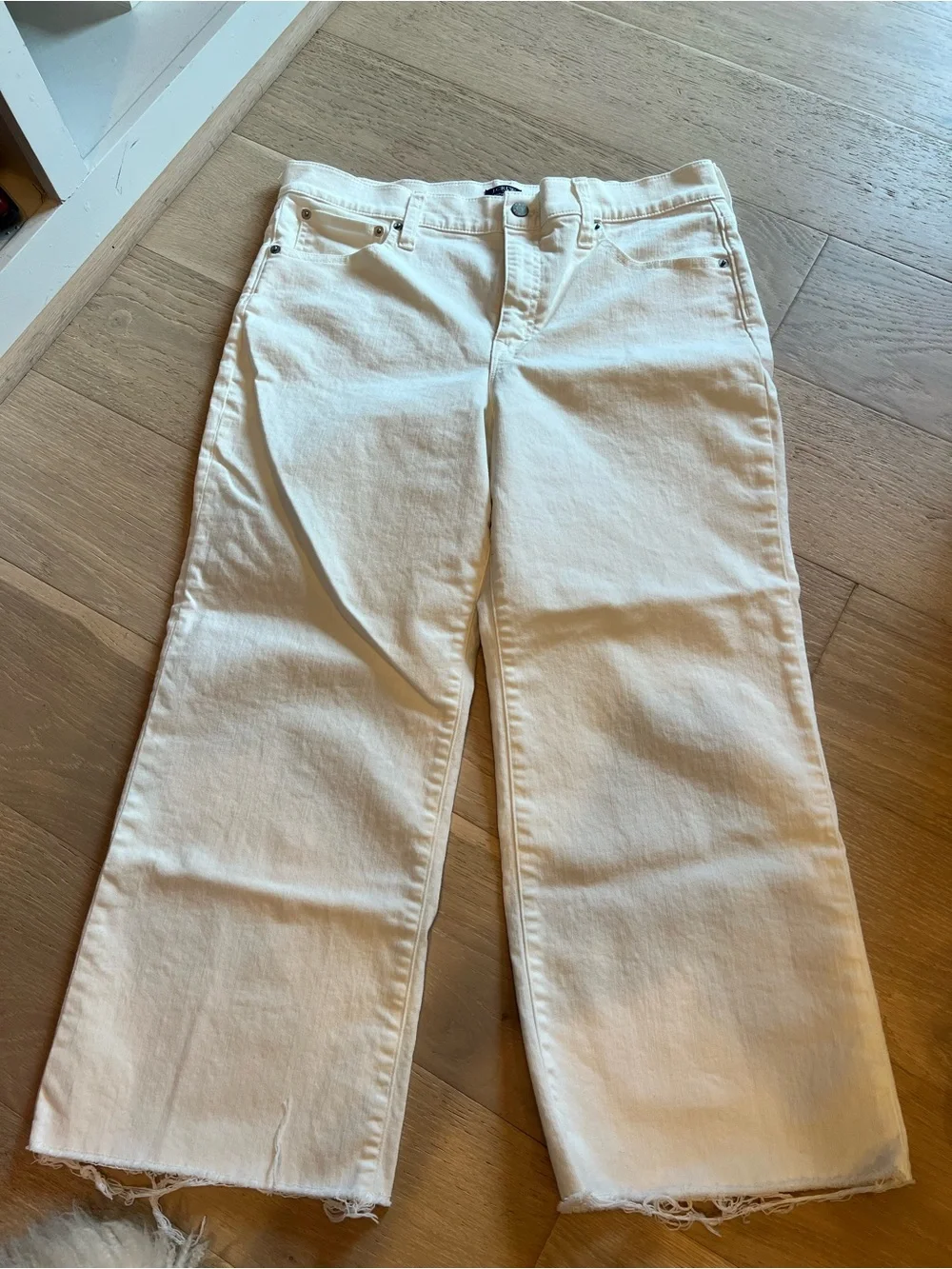 J. Crew Cream Wide-Leg Jeans